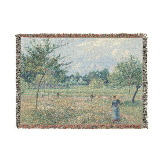 Haymaking at Éragny — Pissarro Tapestry Blanket