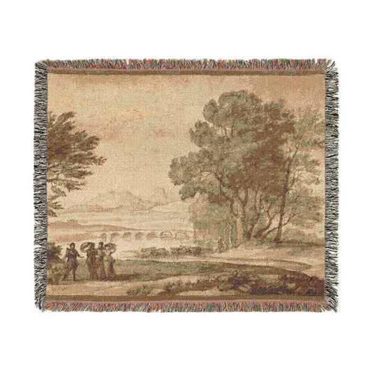 A Wooded River Landscape — Lorrain Tapestry Blanket