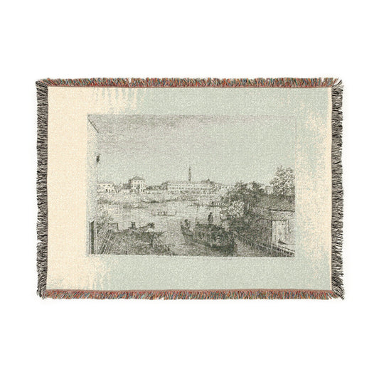 At the Port of Dolo — Canaletto Tapestry Blanket