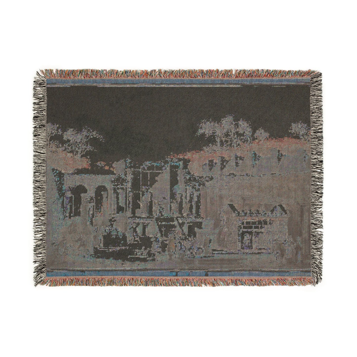 The Temple of Isis at Pompeii Woven Throw Blanket