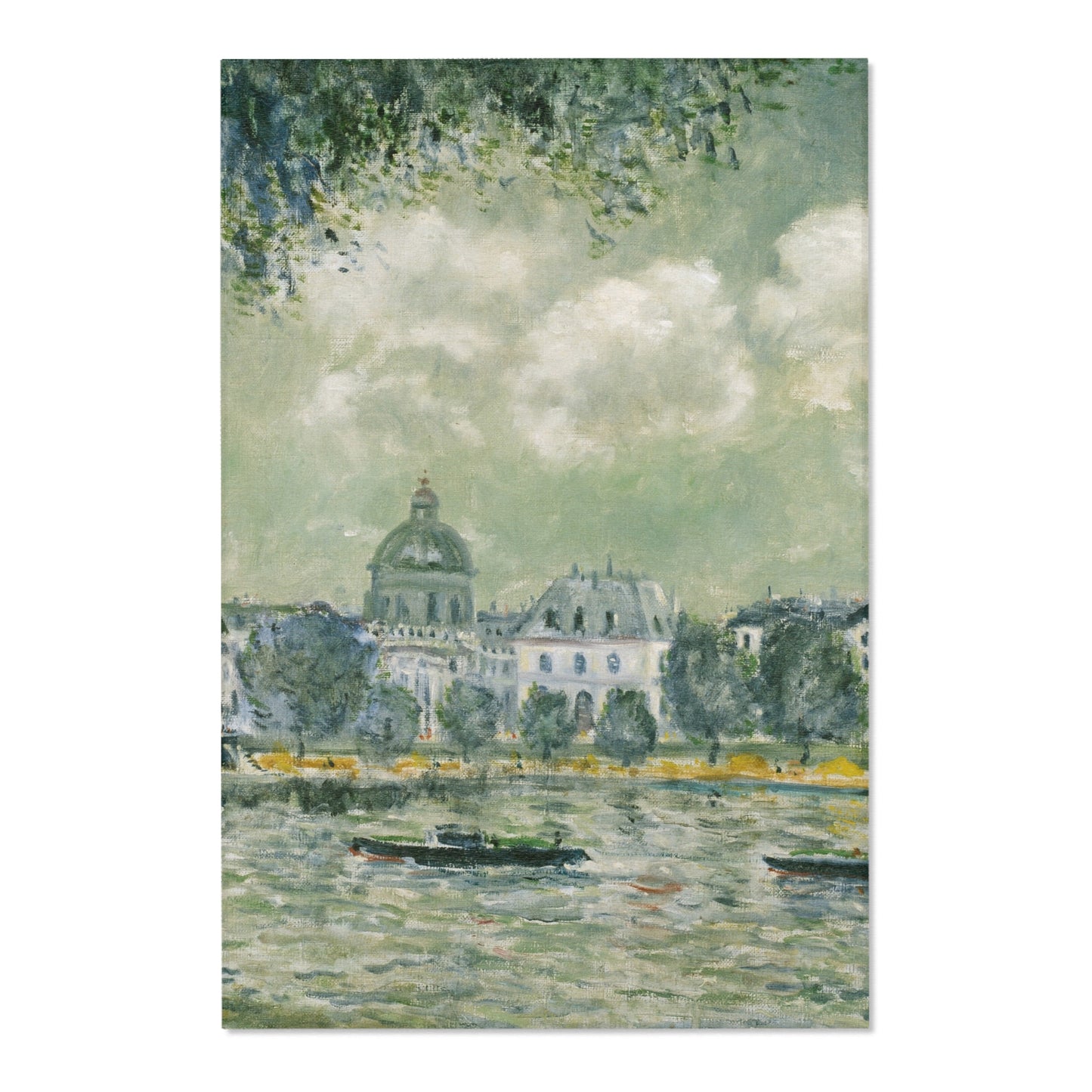 Alfred Sisley - Landscape along the Seine with the Institut de France and the Pont des Arts | Area Rug