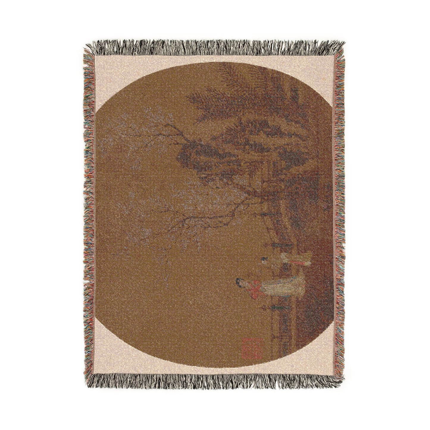 031_woman-with-female-servant-in-a-palace-garden | Woven Tapestry Blanket
