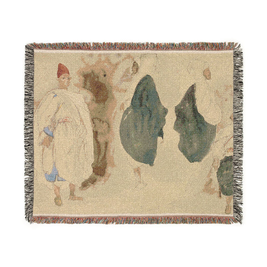 Four Sketches of Arab Men — Delacroix Tapestry Blanket