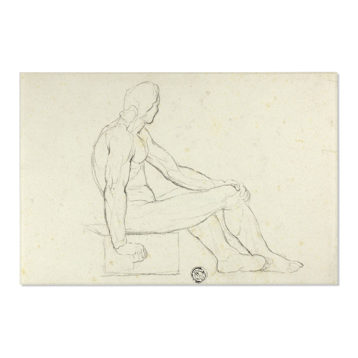 Seated Male Nude (style of David) Area Rug