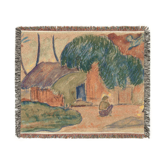 Tahitian Hut — Gauguin Tapestry Blanket