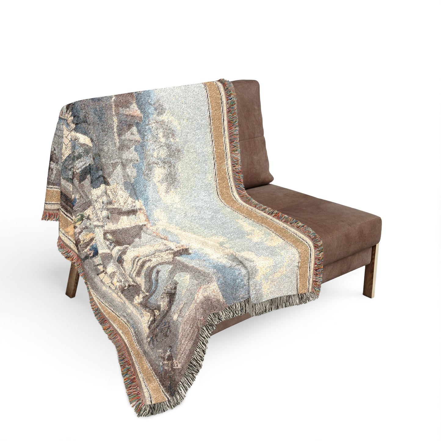 The Temple of Isis at Pompeii Woven Throw Blanket