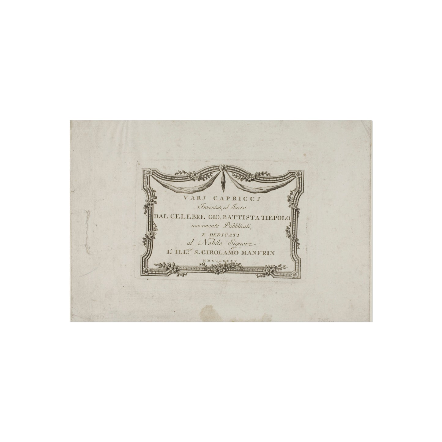 Giovanni Battista Tiepolo - Frontispiece from Capricci | Fine Art Poster