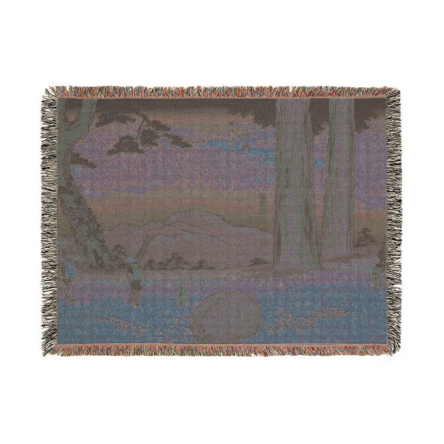 Nissaka: The Night-Weeping Stone at Sayo no Nakayama, from the series The Fifty-Three Stations of the Tōkaidō Woven Throw Blanket