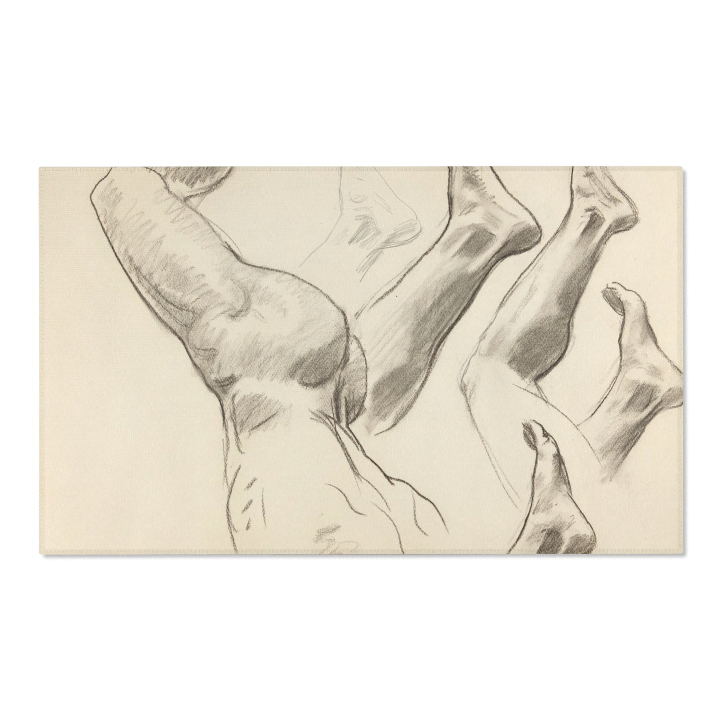 John Singer Sargent - Sketches of Legs and Feet | Area Rug