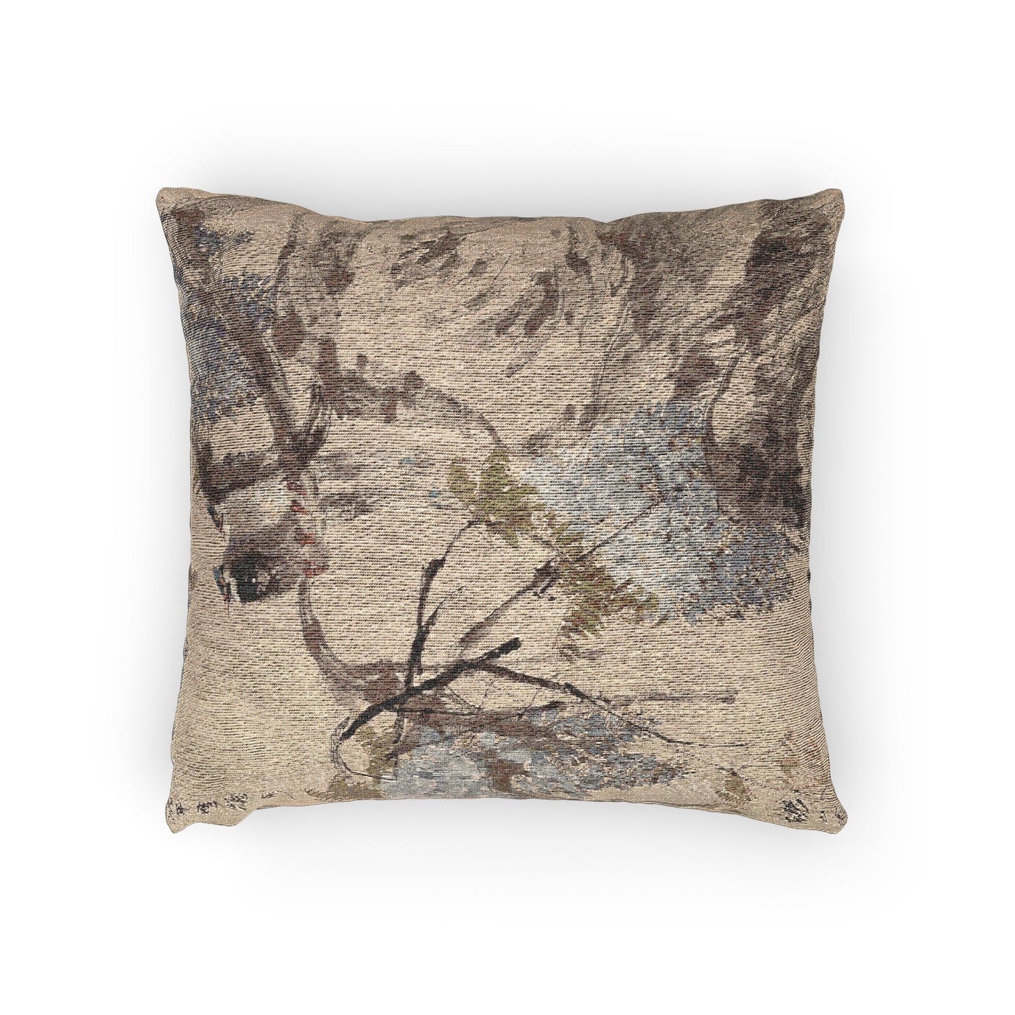 Paradise Flycatchers and Wisteria Woven Pillow