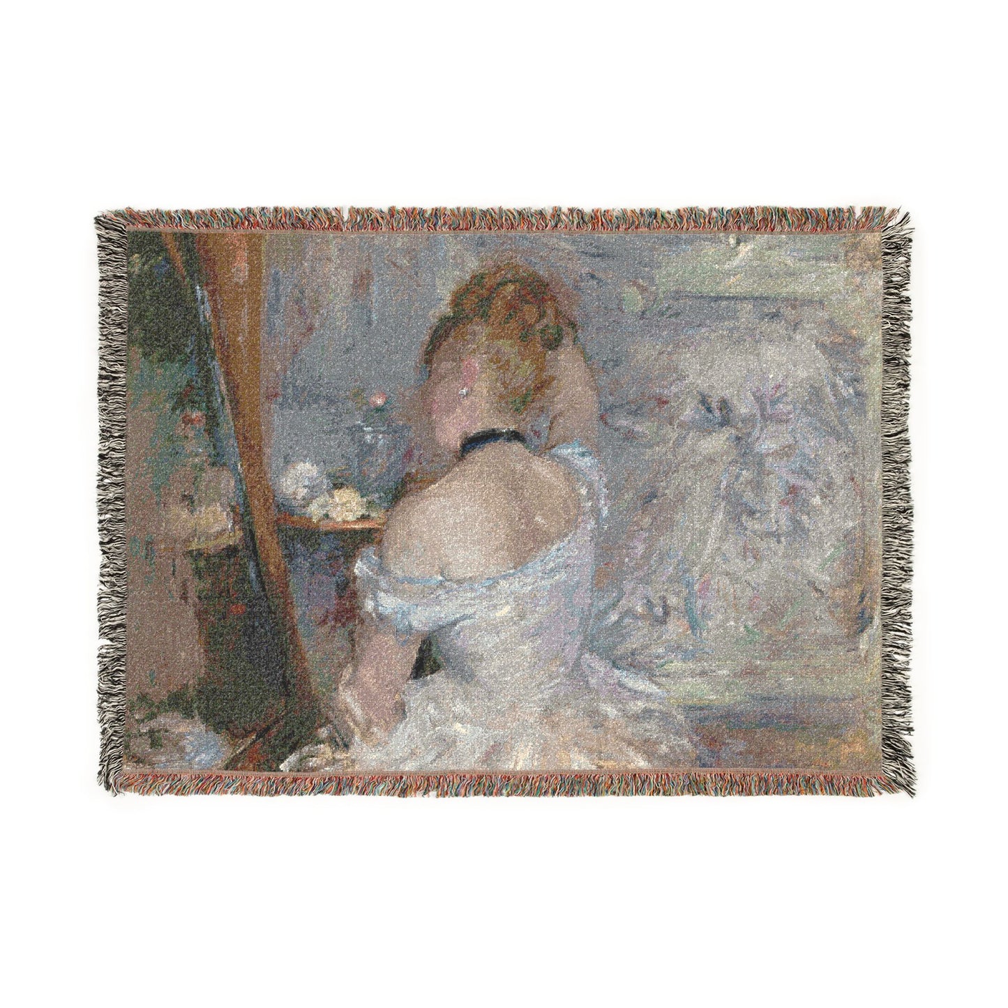 Berthe Morisot - Woman at Her Toilette | Woven Tapestry Blanket