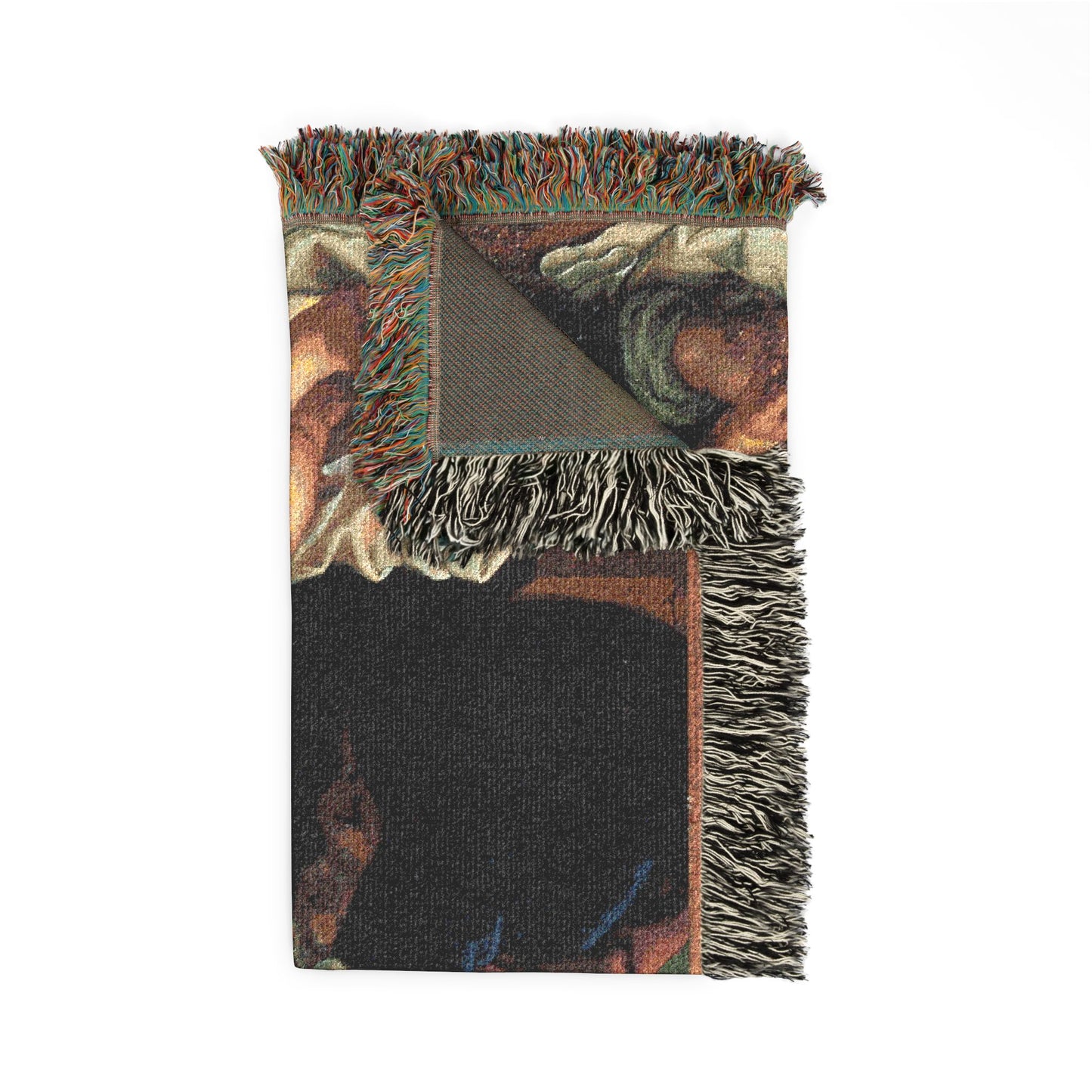 Virgin and Child in a Landscape Woven Throw Blanket