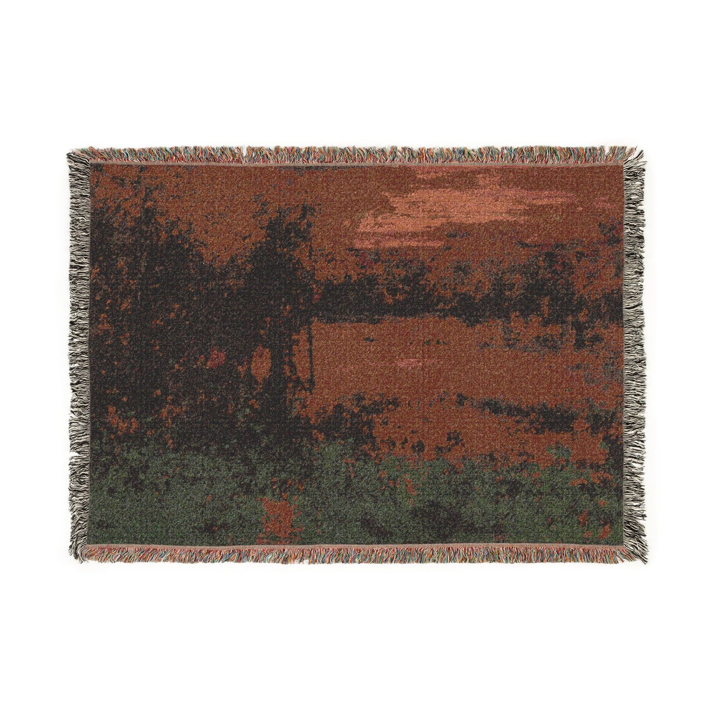 George Inness - Landscape, Sunset | Woven Tapestry Blanket