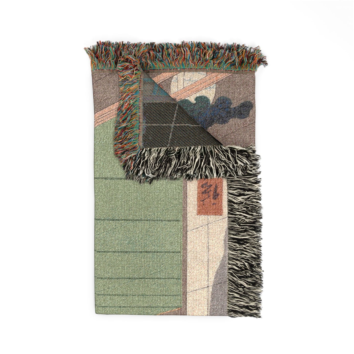The Moon-Viewing Promontory, from One Hundred Views of Famous Places in Edo Woven Throw Blanket