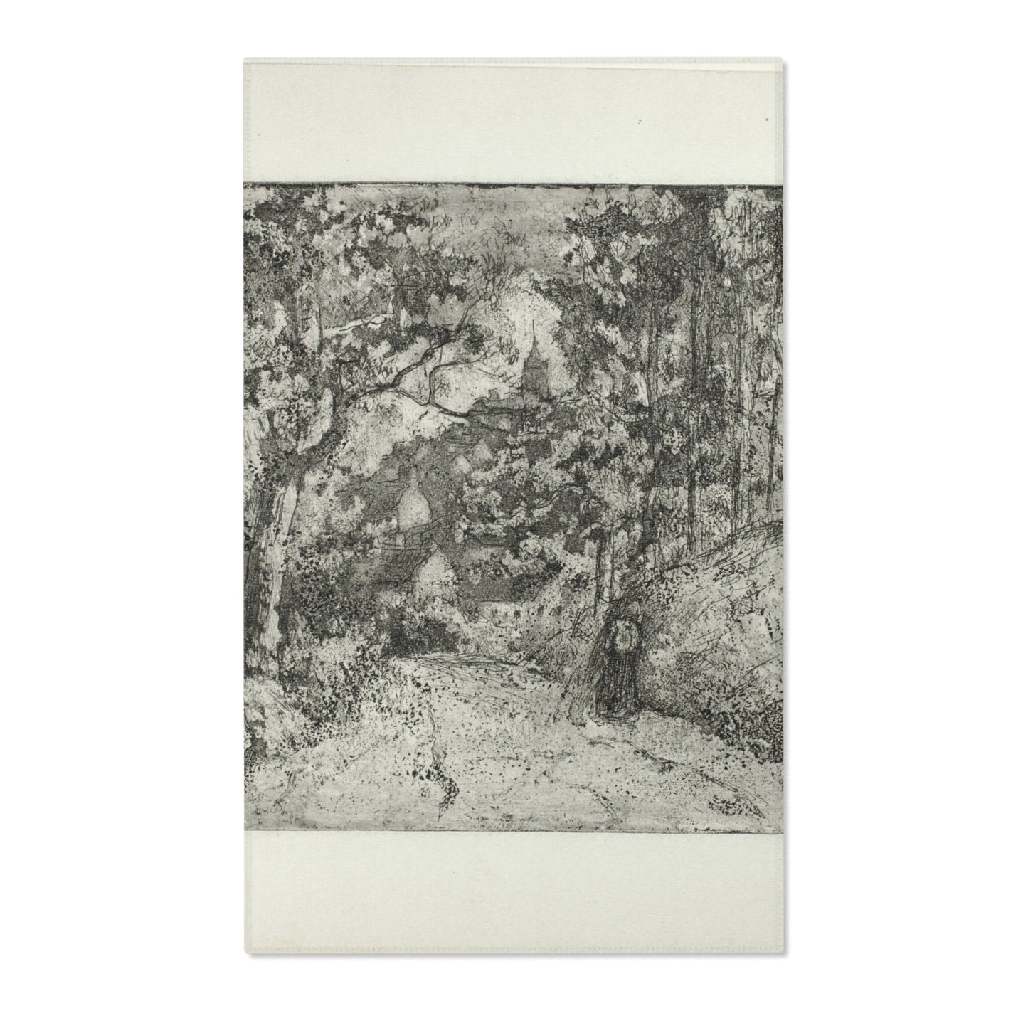 Camille Pissarro - Wooded Lane at Pontoise | Area Rug