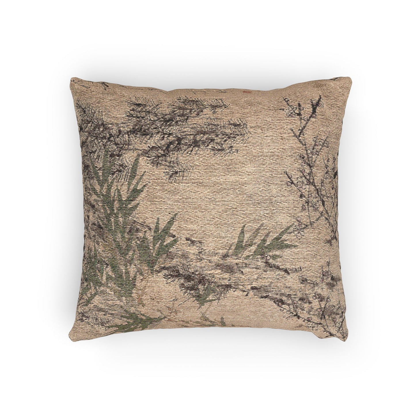 Plum Pine and Bamboo Woven Pillow