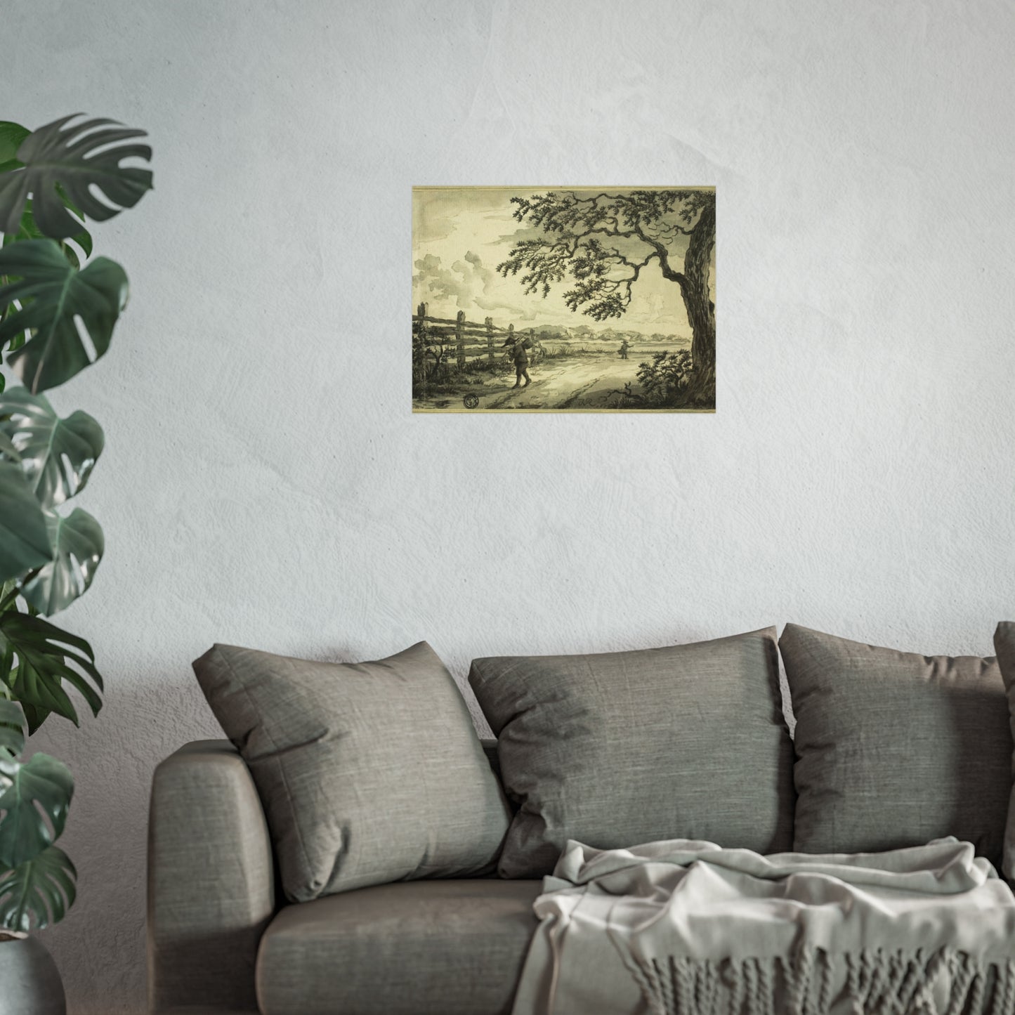 Style of Jacob van Ruisdael - Figures with Baskets on Road | Fine Art Poster