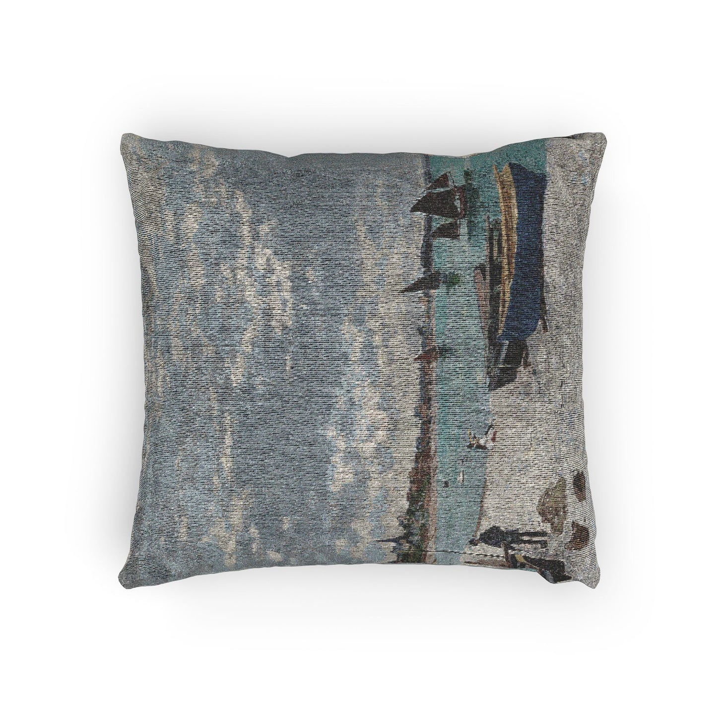 Claude Monet - The Beach at Sainte-Adresse | Woven Pillow