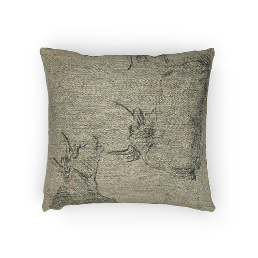 Three Sketches of Cows — Aelbert Cuyp Woven Pillow