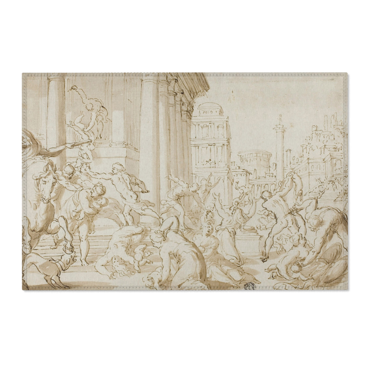 Massacre of the Innocents (school of Poussin) Area Rug