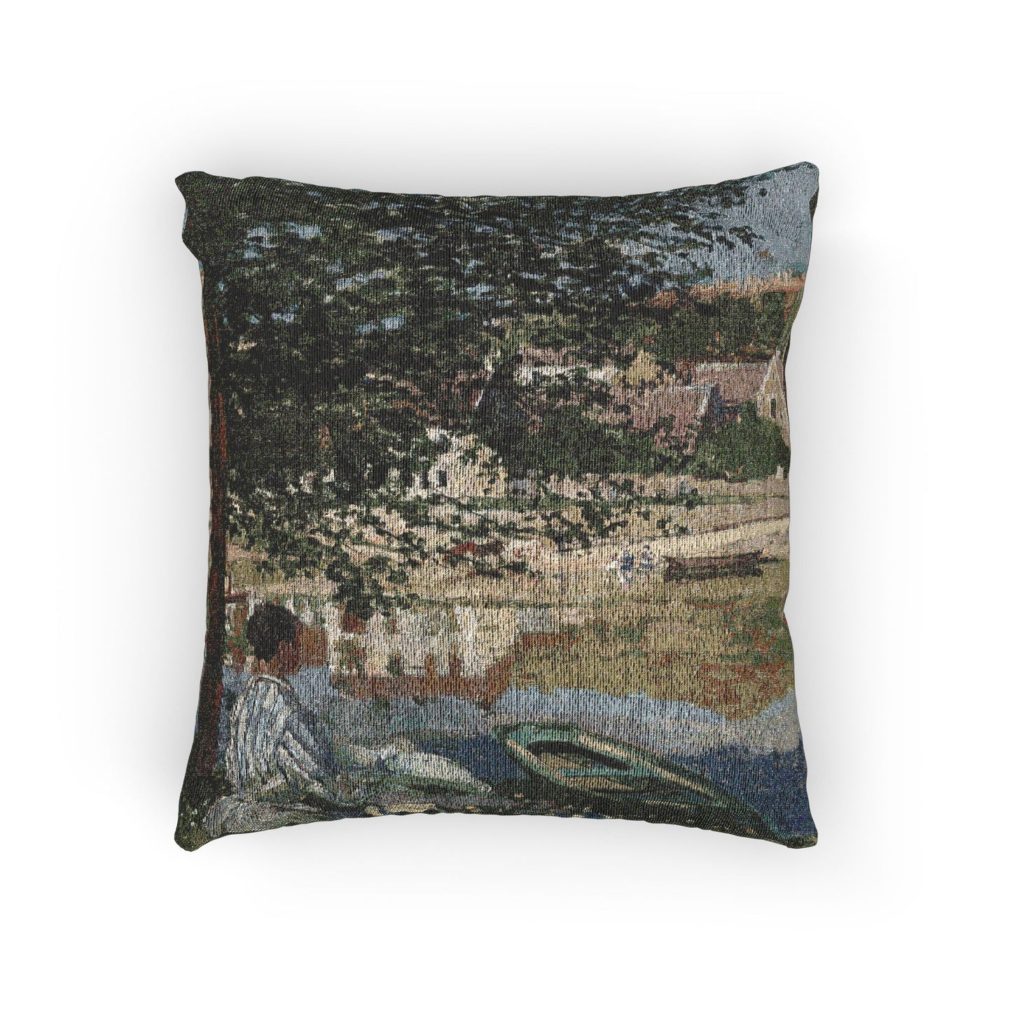 Claude Monet - On the Bank of the Seine, Bennecourt | Woven Pillow