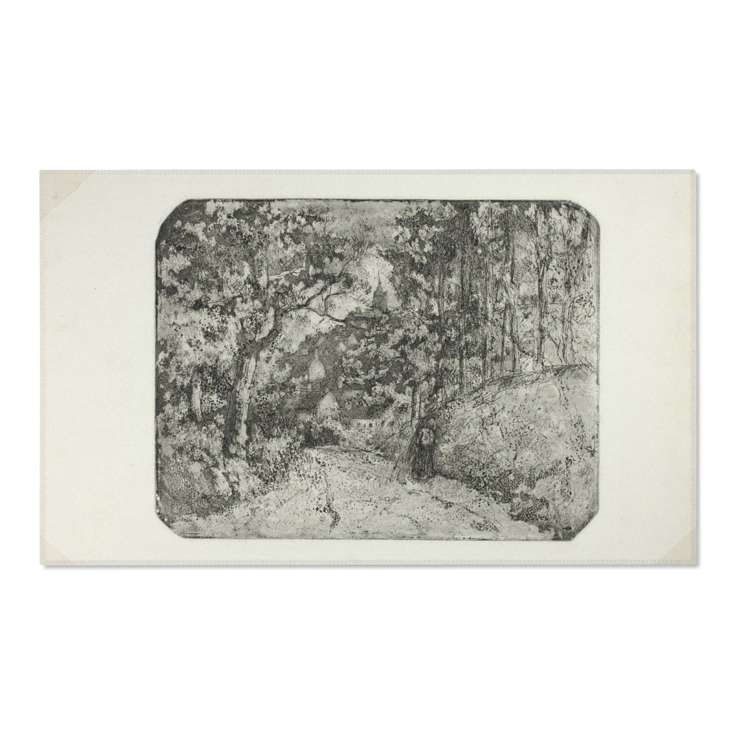 Camille Pissarro - Wooded Lane at Pontoise | Area Rug