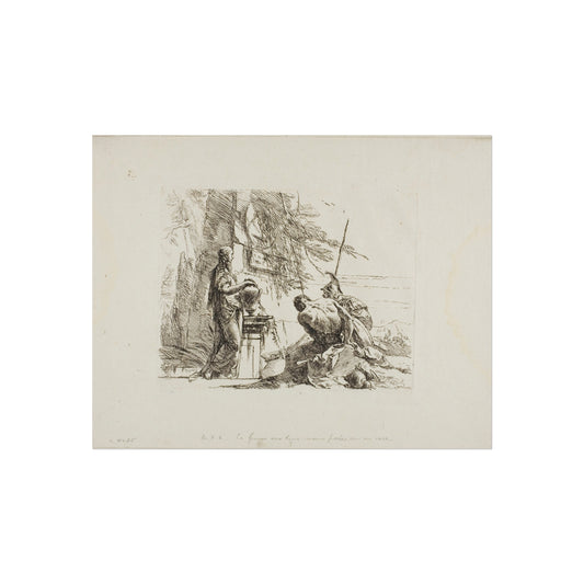 A Woman with her Hands on a Vase, Soldier, and Slave — Giovanni Battista Tiepolo Fine Art Poster