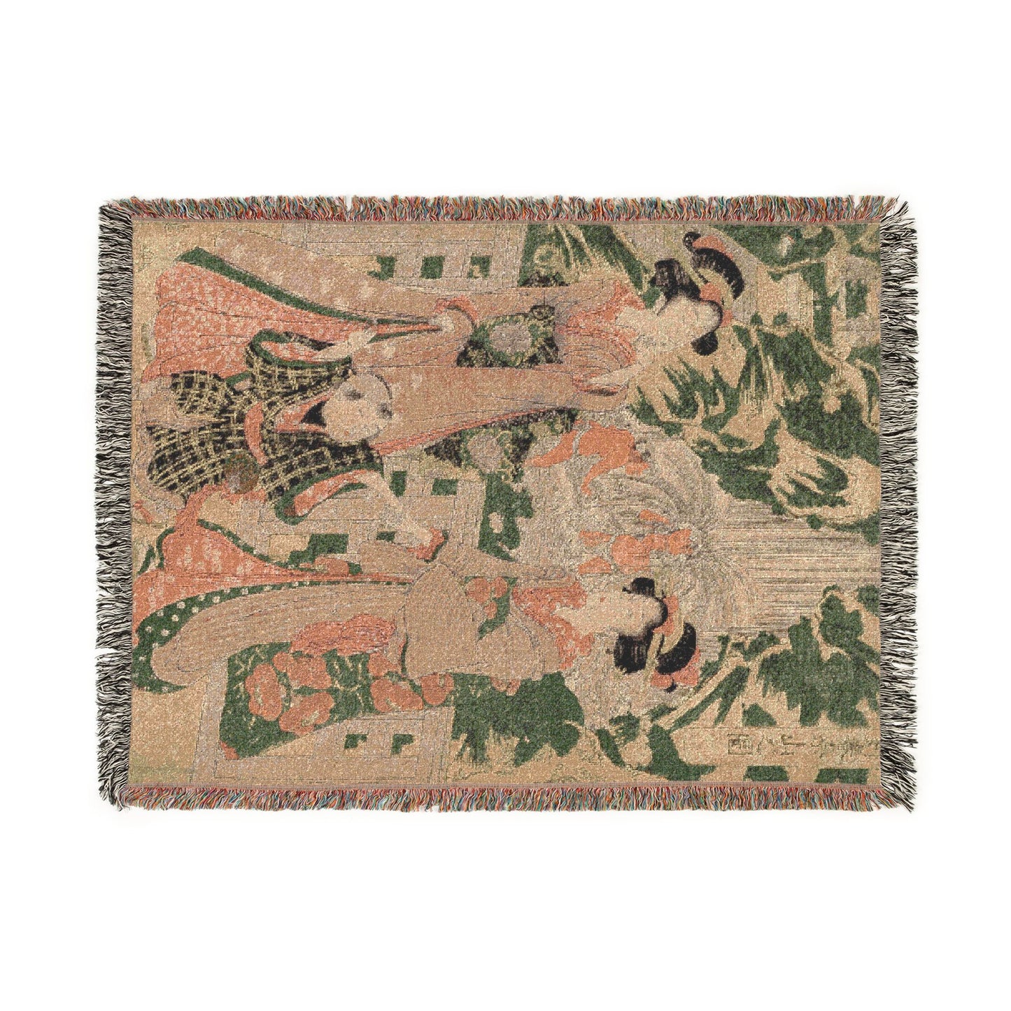 Mount Haruna in Kozuke Province Woven Throw Blanket
