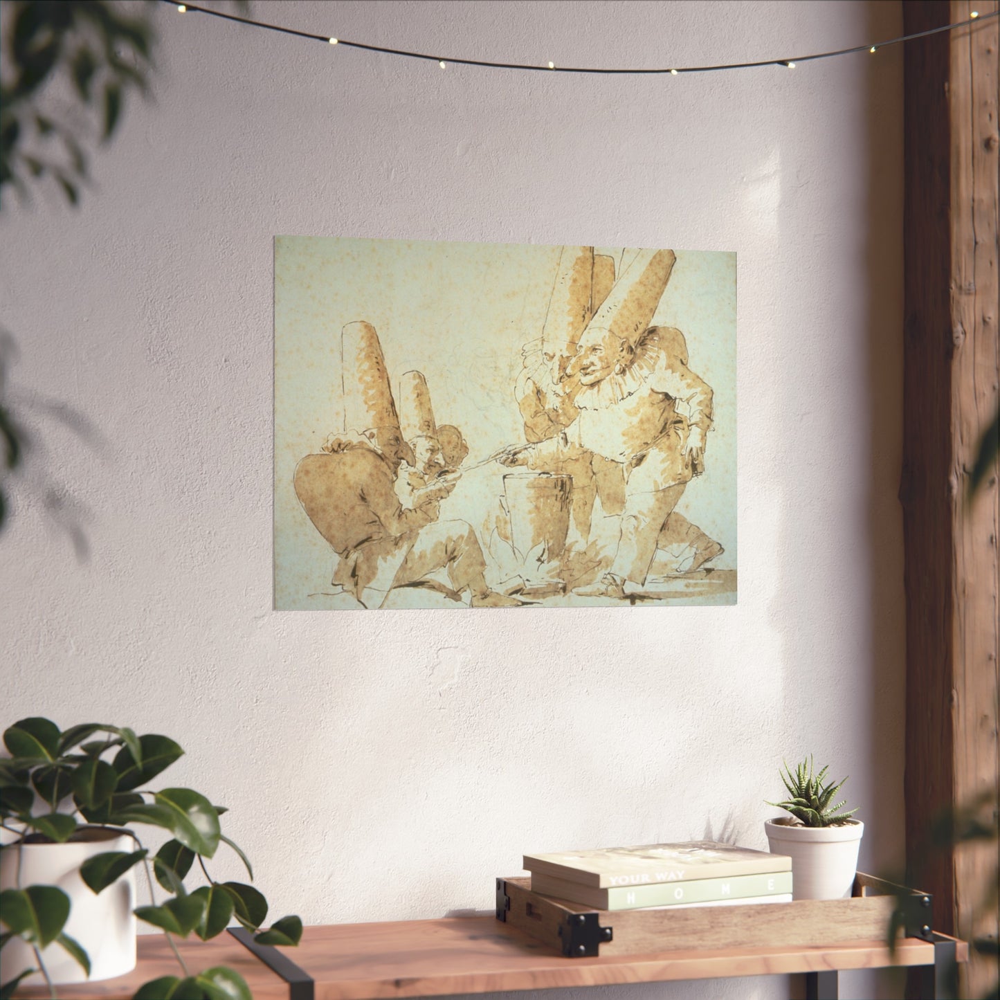 Giovanni Battista Tiepolo - Punchinellos Cooking and Tasting Gnocchi (Punchinellos' Repast) | Fine Art Poster