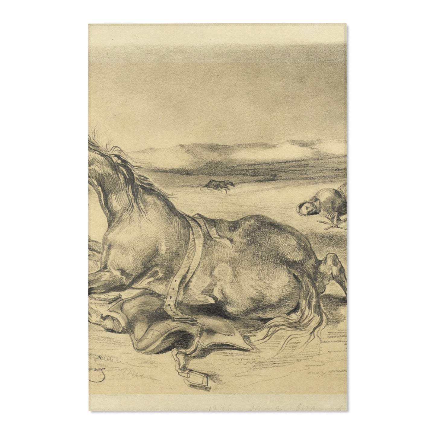 Eugène Delacroix - Fallen Horse and Dead Knight | Area Rug