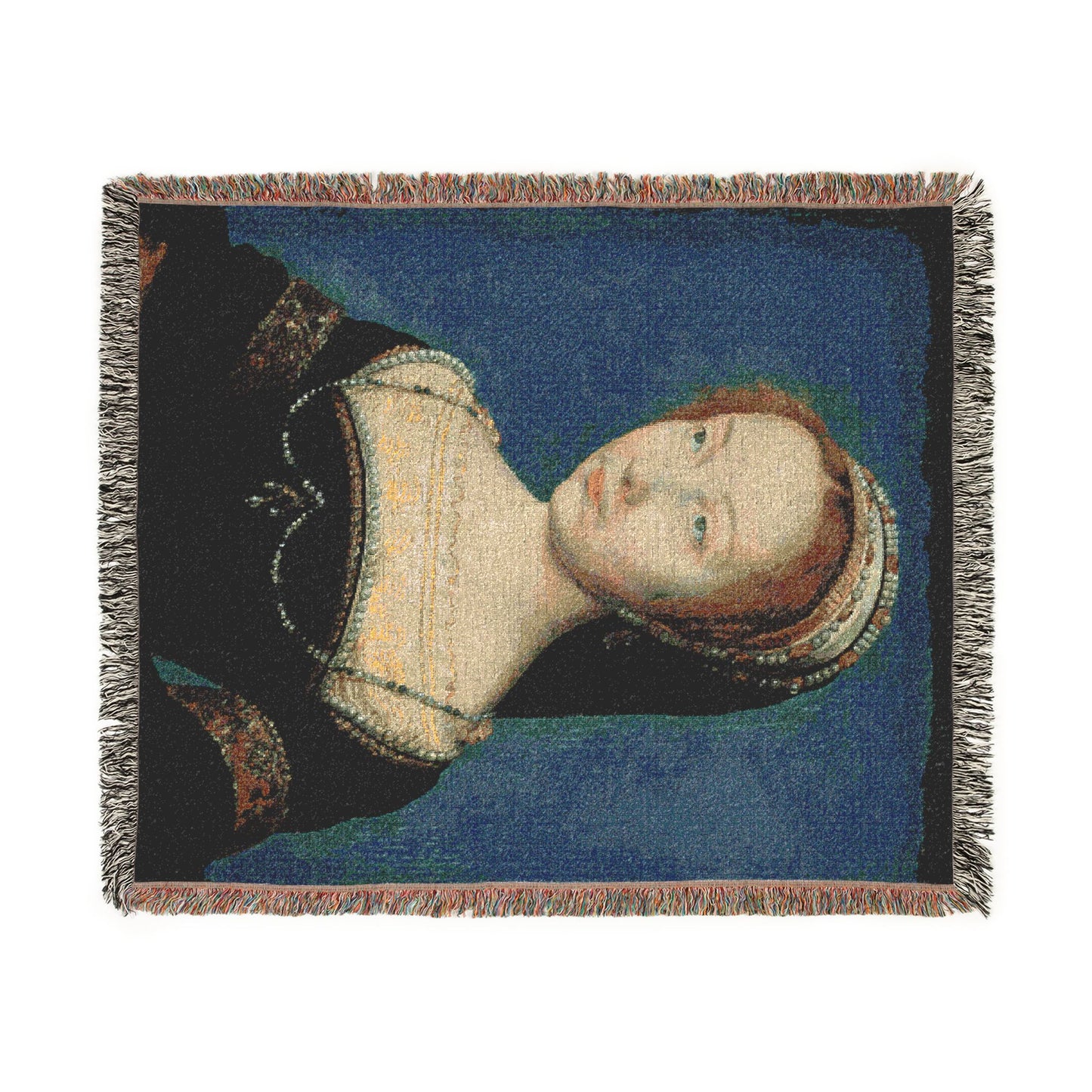 Portrait of a Woman Woven Throw Blanket