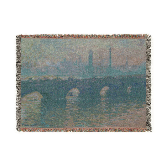Waterloo Bridge, Gray Weather — Monet Tapestry Blanket