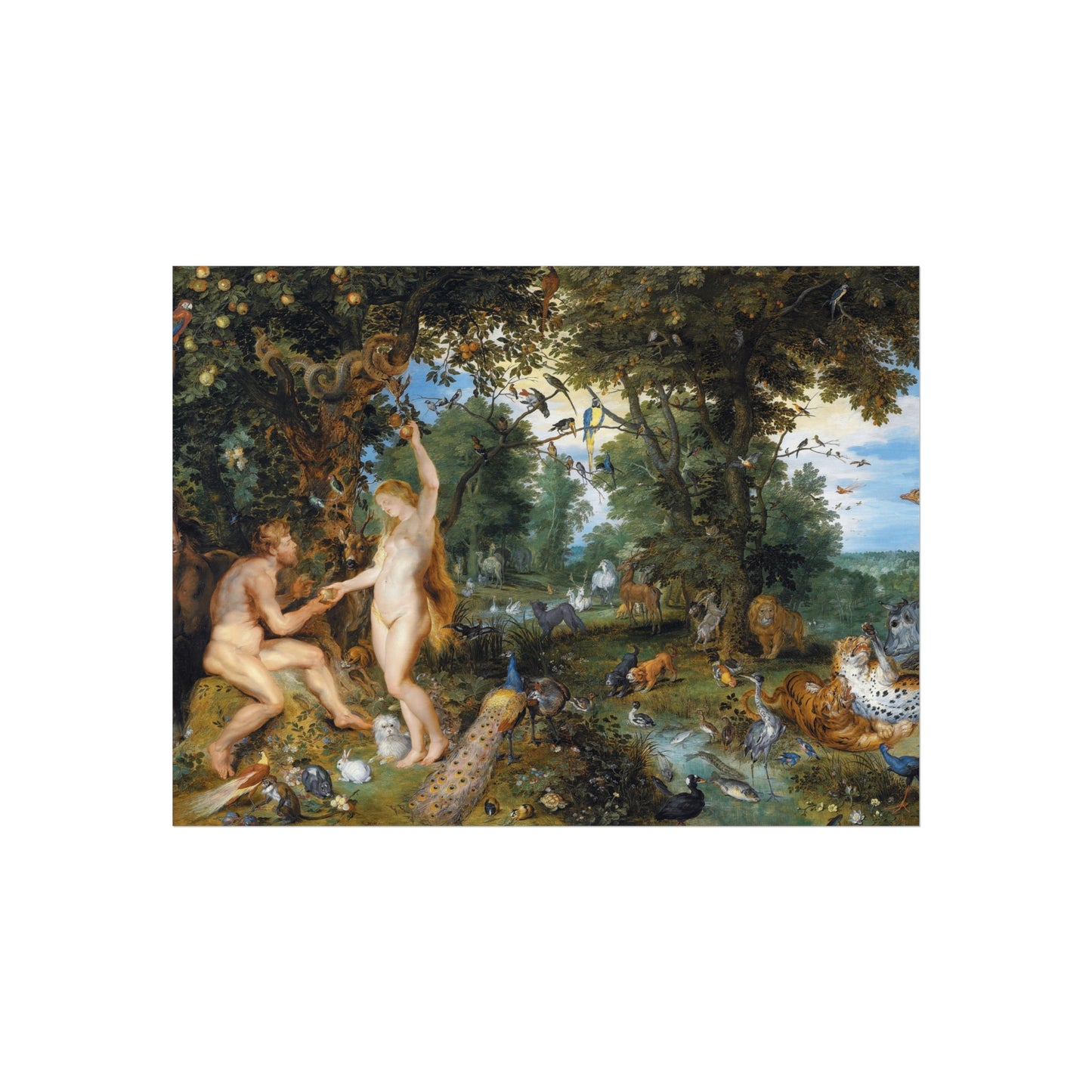 Jan Brueghel de Oude en Peter Paul Rubens - Het aards paradijs met de zondeval van Adam en Eva | Fine Art Poster