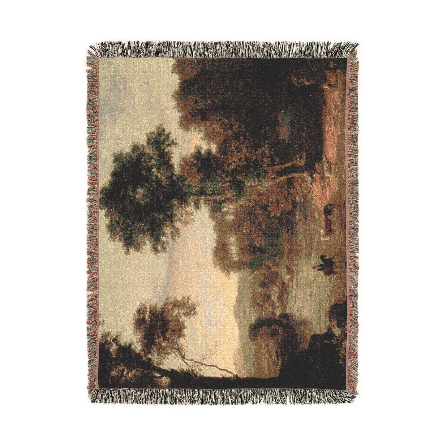 George Inness - Crossing the Ford | Woven Tapestry Blanket