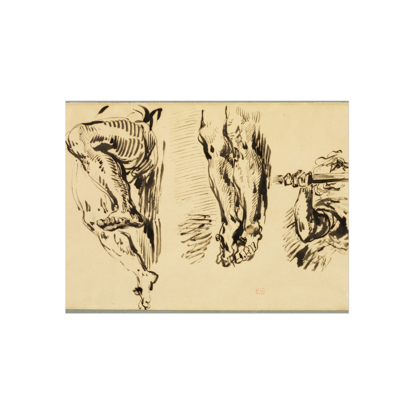 Eugène Delacroix - Study of Arms and Legs of Christ Crucified | Fine Art Poster