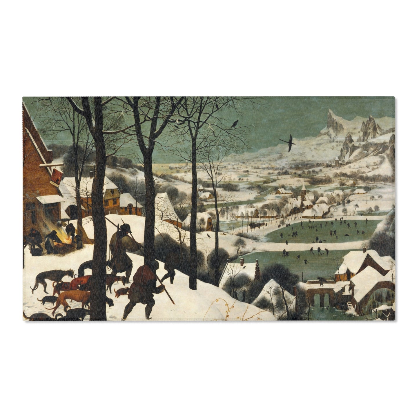 Pieter Bruegel the Elder - Hunters in the Snow (Winter) - Google Art Project | Area Rug