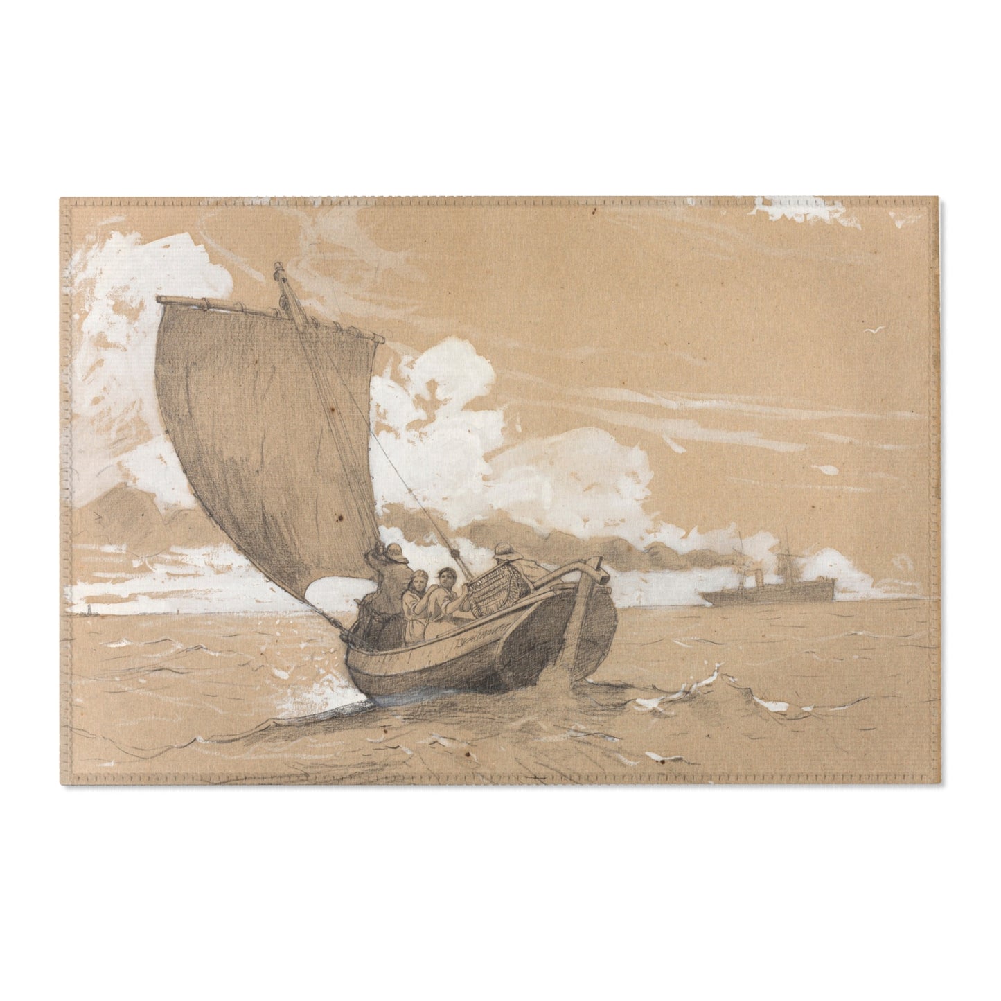 Winslow Homer - Fishing off Scarborough | Area Rug