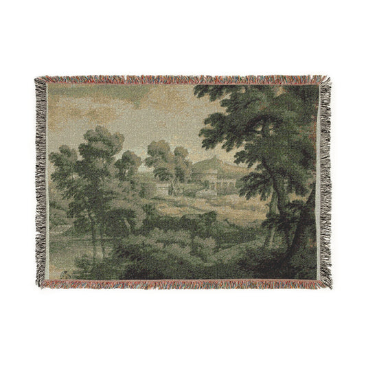 Italianate Landscape (school of Poussin) Tapestry Blanket