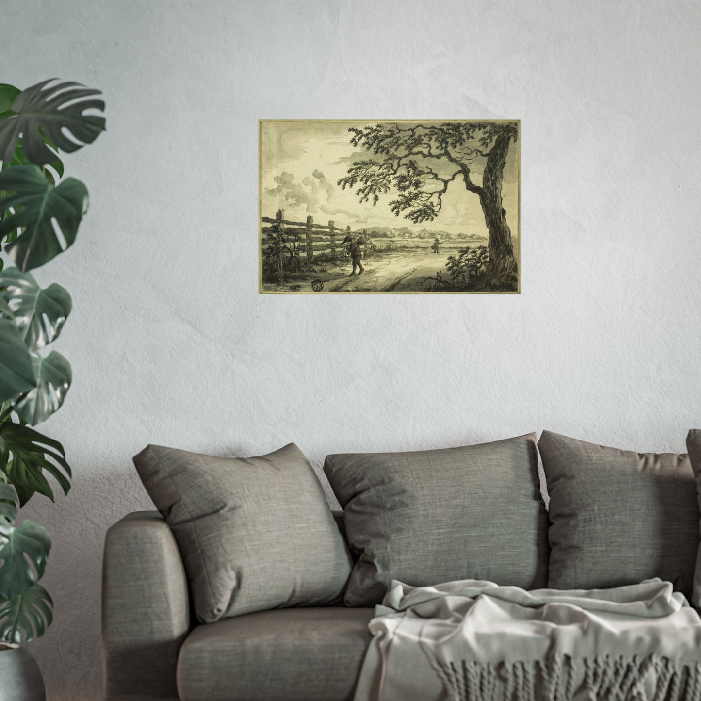 Style of Jacob van Ruisdael - Figures with Baskets on Road | Fine Art Poster