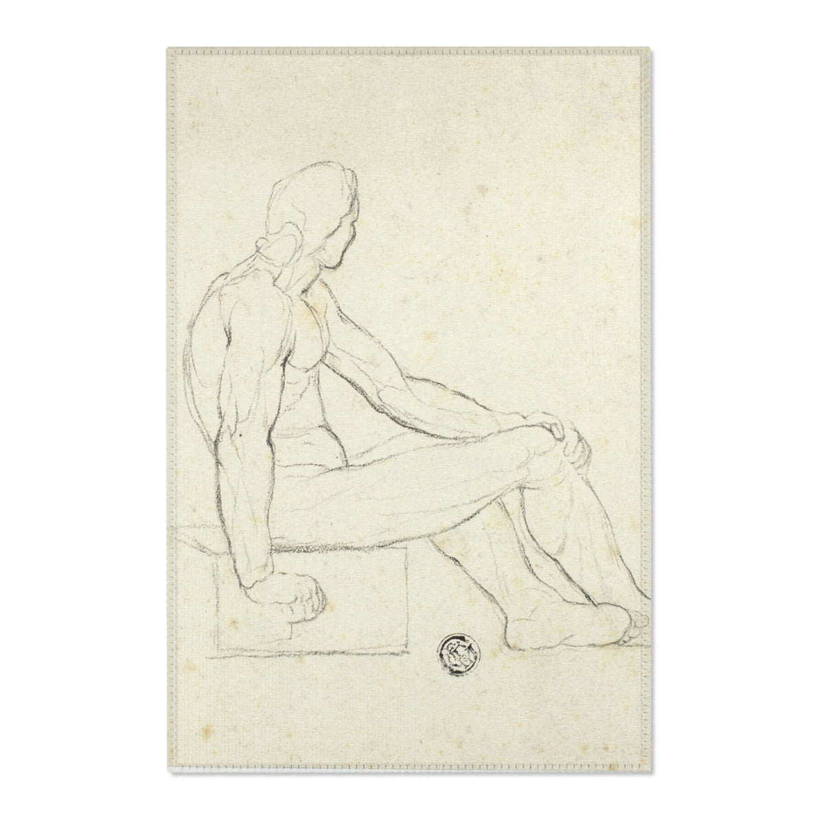 Seated Male Nude (style of David) Area Rug