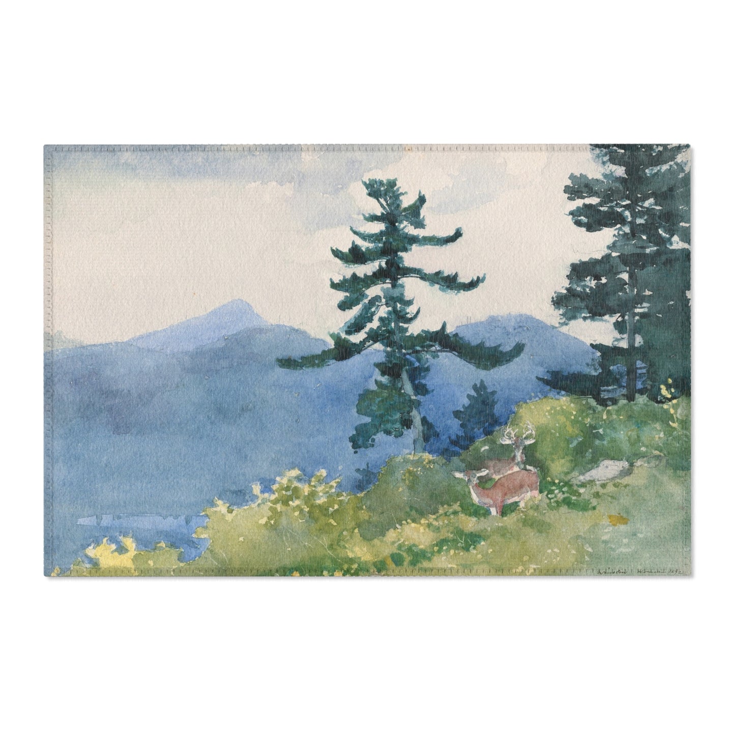 Winslow Homer - North Woods Club, Adirondacks (The Interrupted Tete-a-Tete) | Area Rug