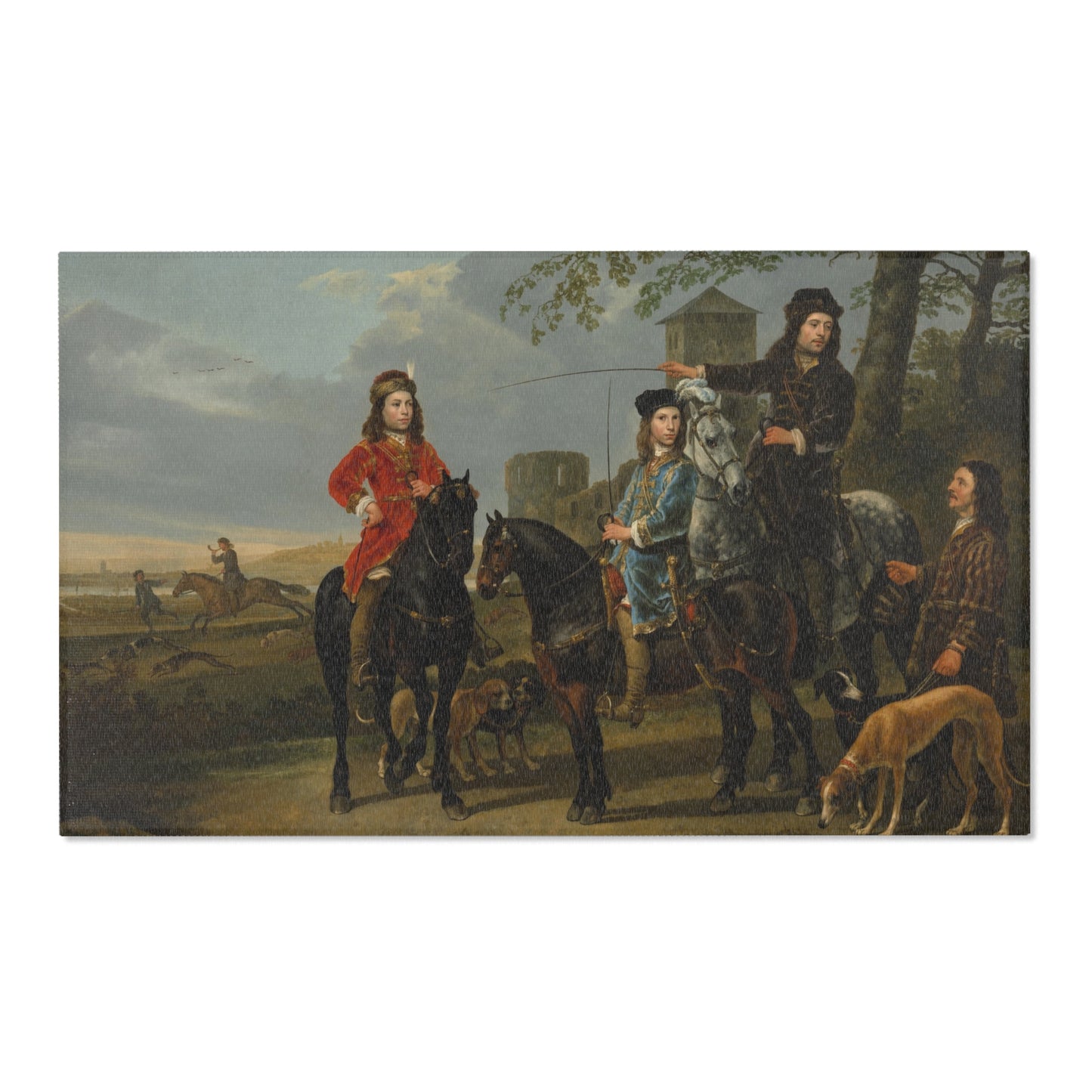 Equestrian Portrait of Cornelis (1639–1680) and Michiel Pompe van Meerdervoort (1638–1653) with Their Tutor and Coachman | Area Rug