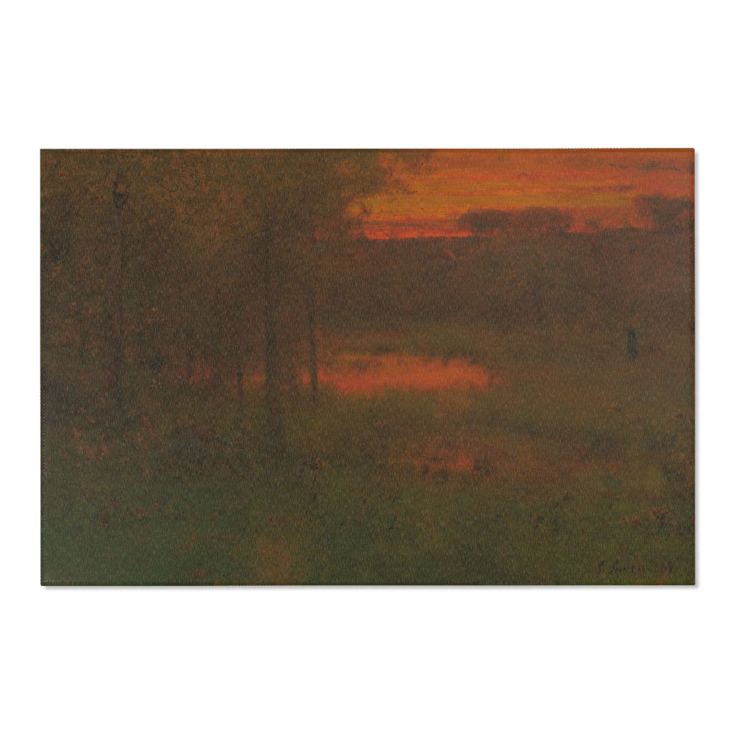 George Inness - Landscape, Sunset | Area Rug