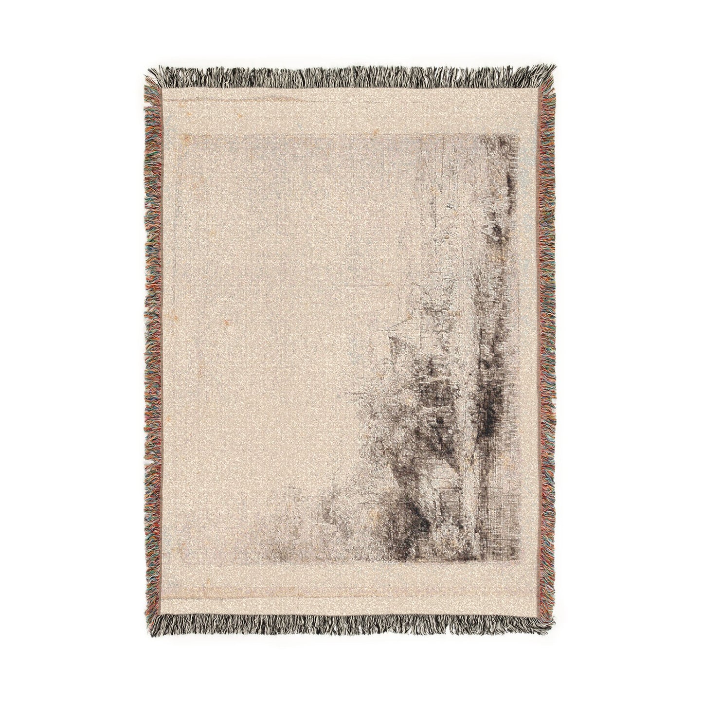 Rembrandt van Rijn - Landscape with a Cow Drinking | Woven Tapestry Blanket