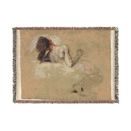 Crouching Woman — Delacroix Tapestry Blanket