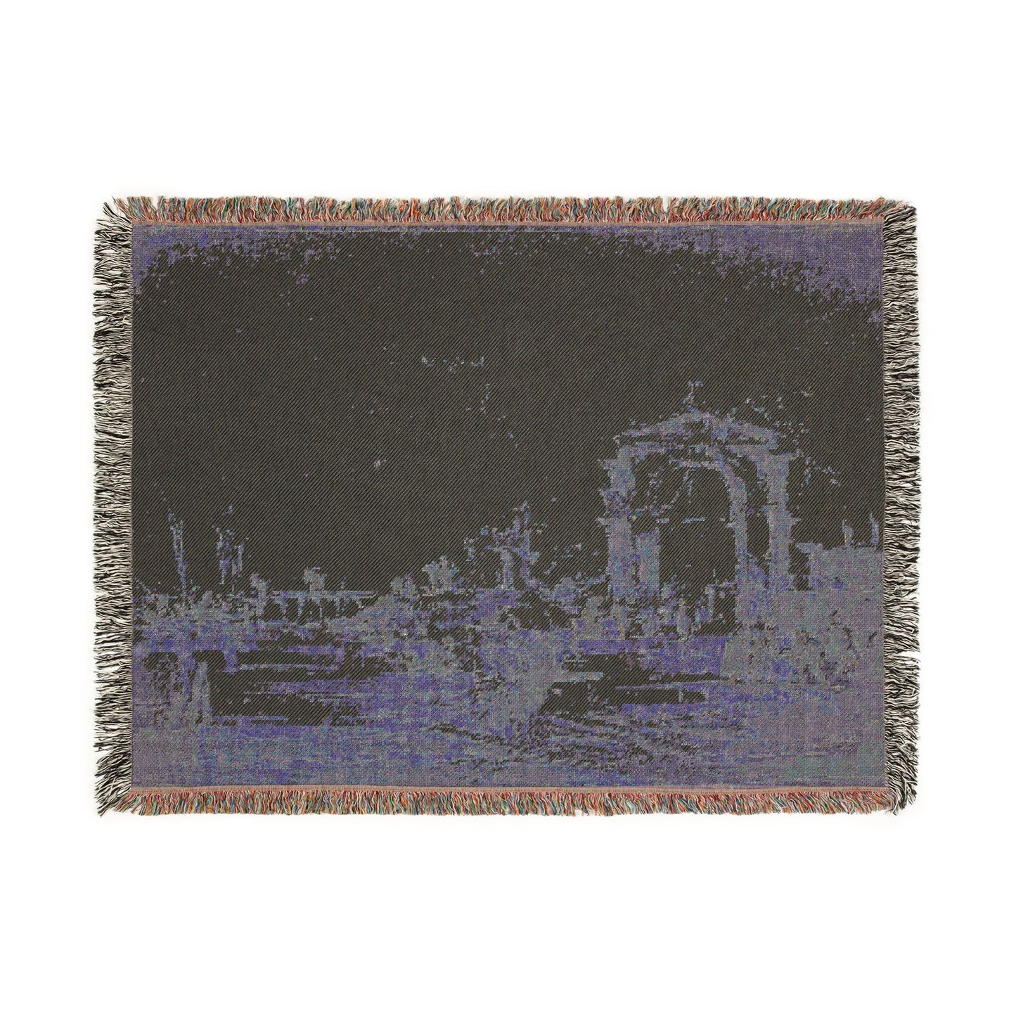 Francesco Guardi - Gateway Near a Landing Bridge | Woven Tapestry Blanket