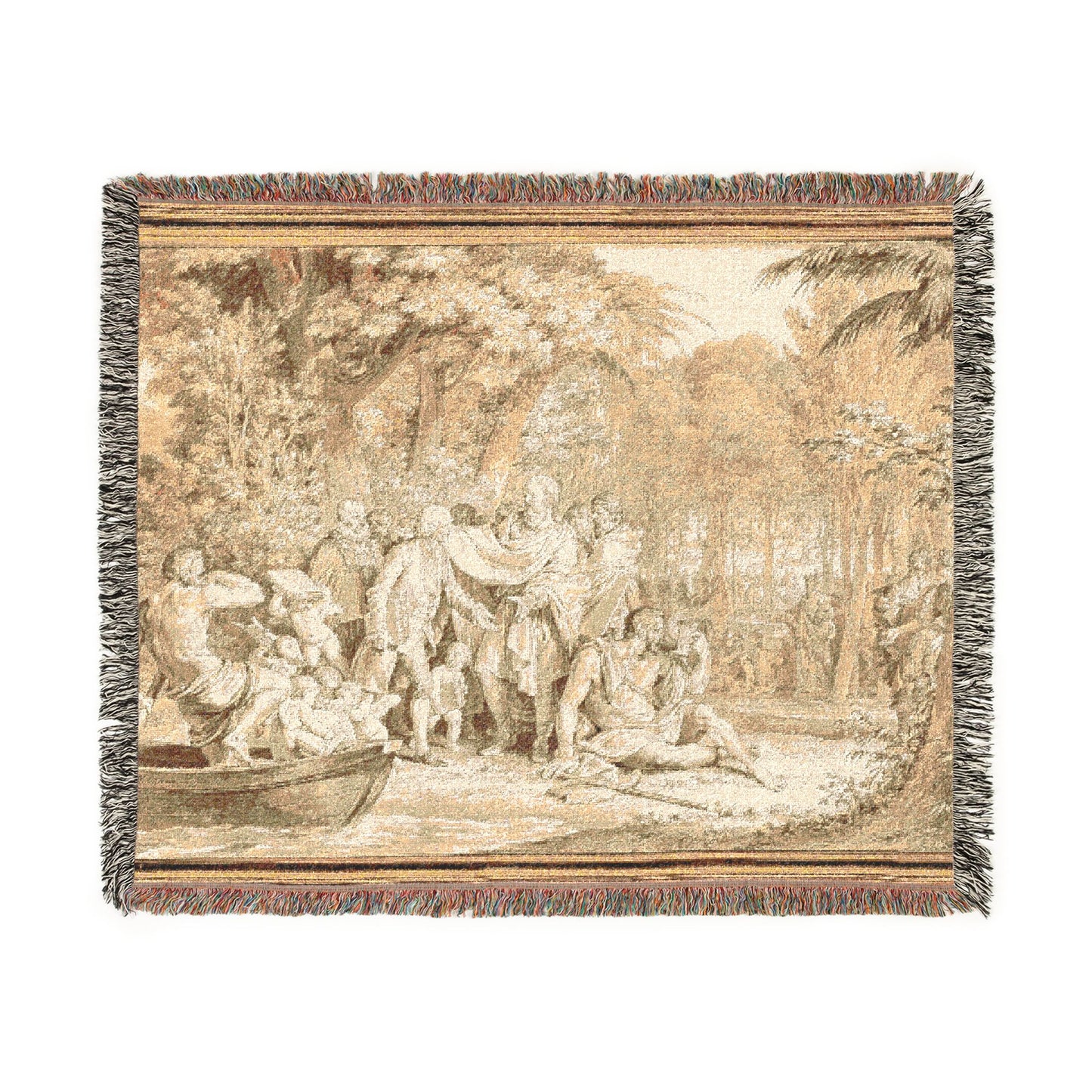 Jean Michel Moreau - The Arrival of Jean-Jacques Rousseau to the Champs-Élysées | Woven Tapestry Blanket