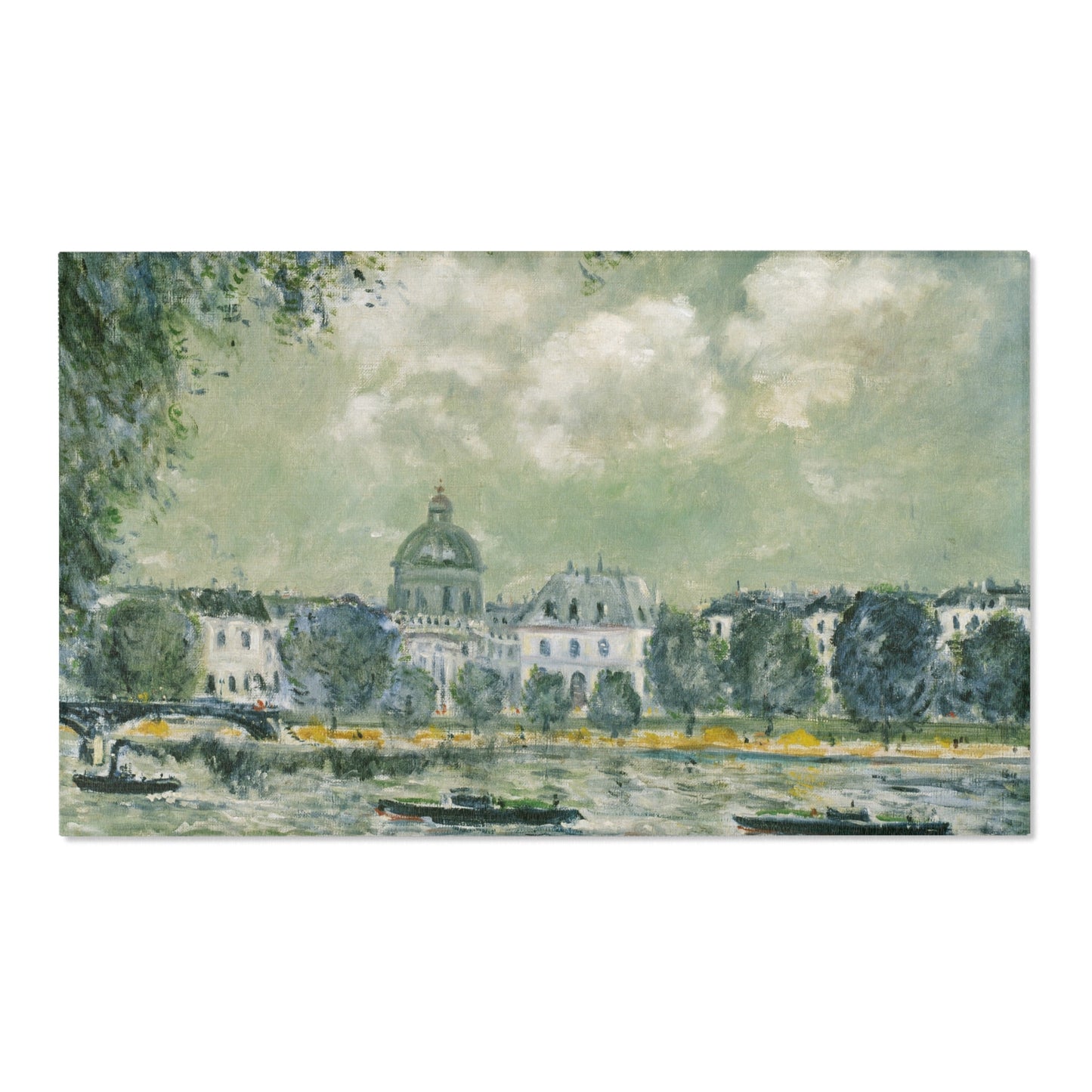 Alfred Sisley - Landscape along the Seine with the Institut de France and the Pont des Arts | Area Rug