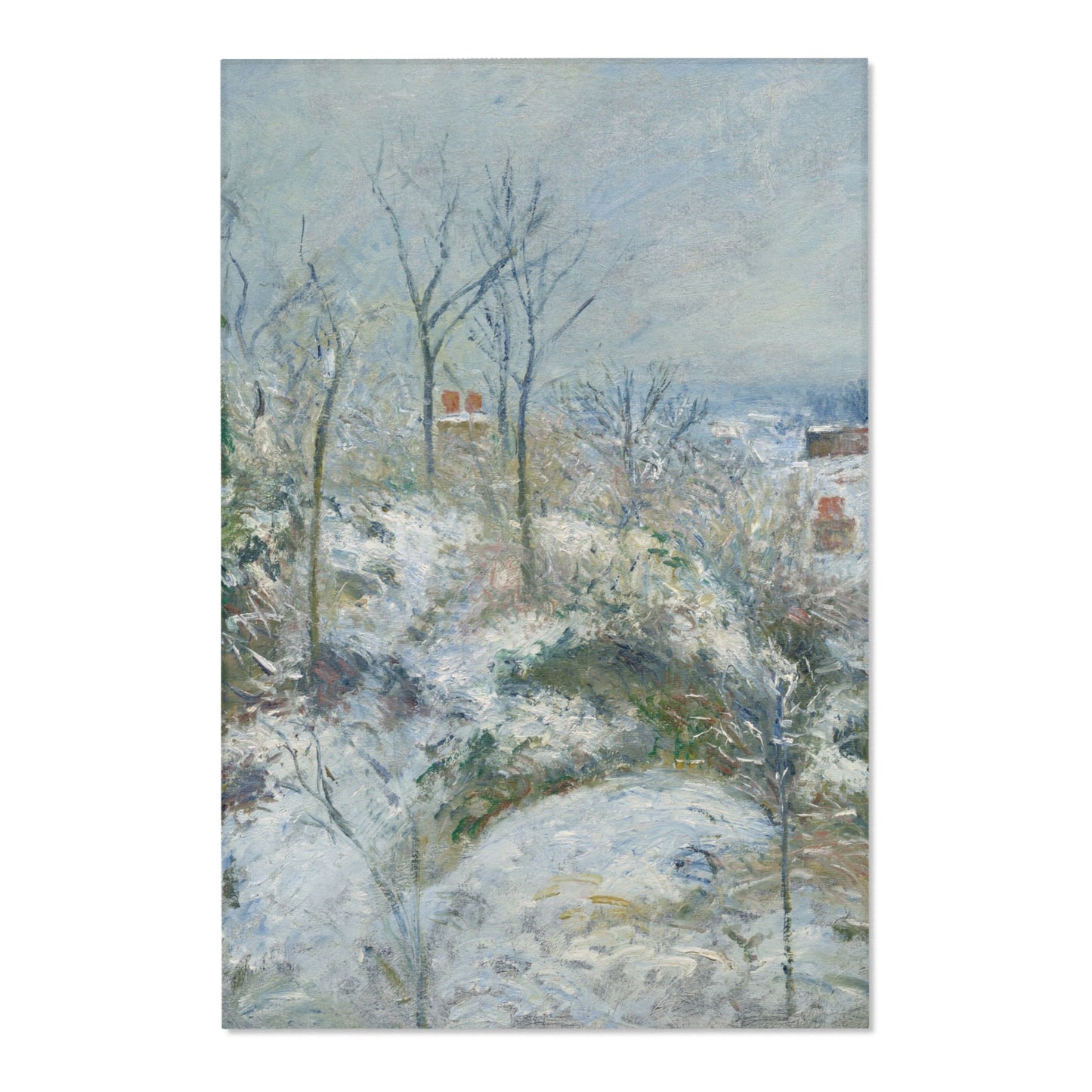Camille Pissarro - Rabbit Warren at Pontoise, Snow | Area Rug