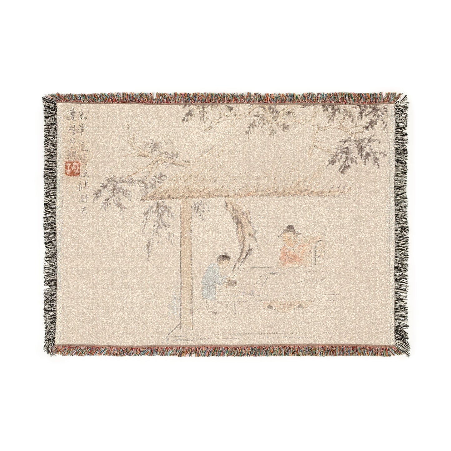 118_a-scholar-at-a-table-with-a-servant | Woven Tapestry Blanket